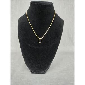 Vintage Avon Necklace Gold Tone Black Stone